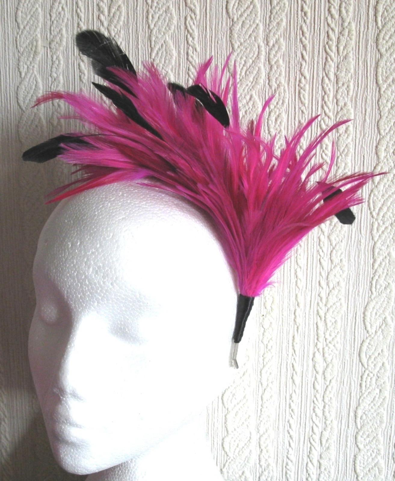 hot pink feather headband fascinator millinery wedding