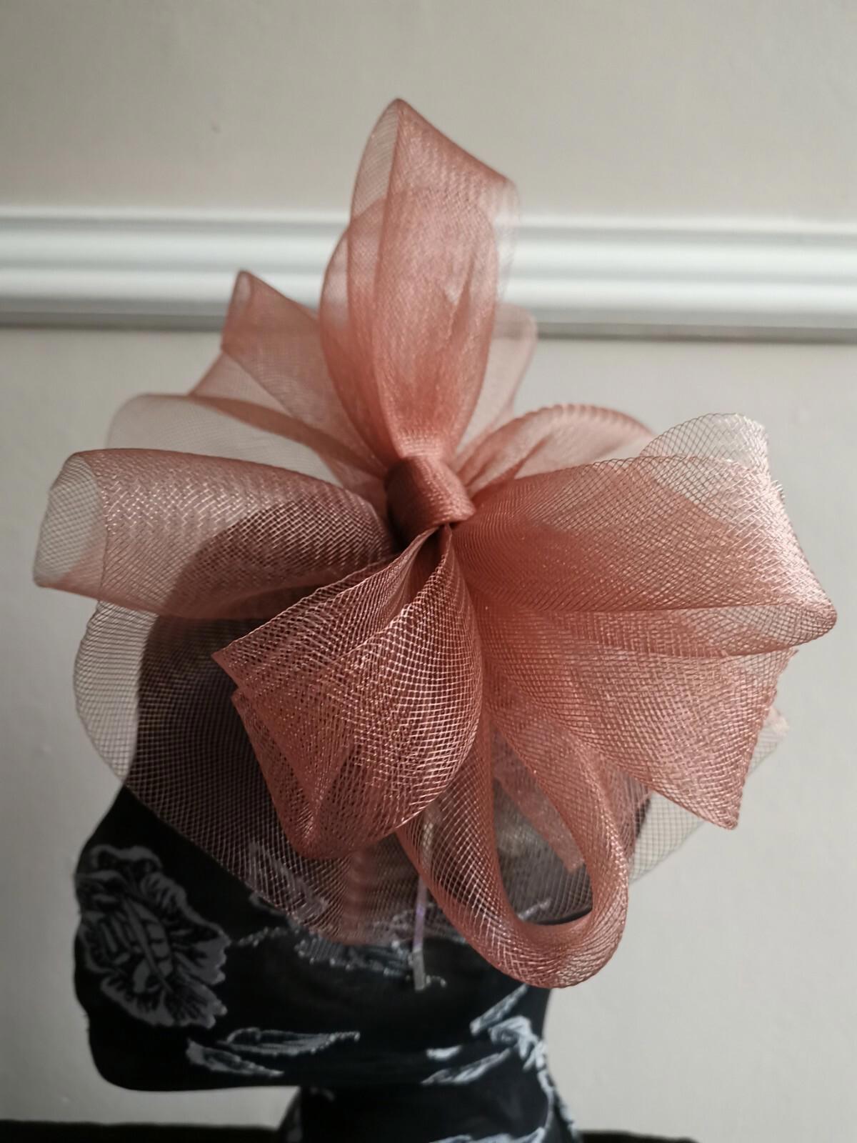 light brown fascinator millinery burlesque headband wedding hat hair piece