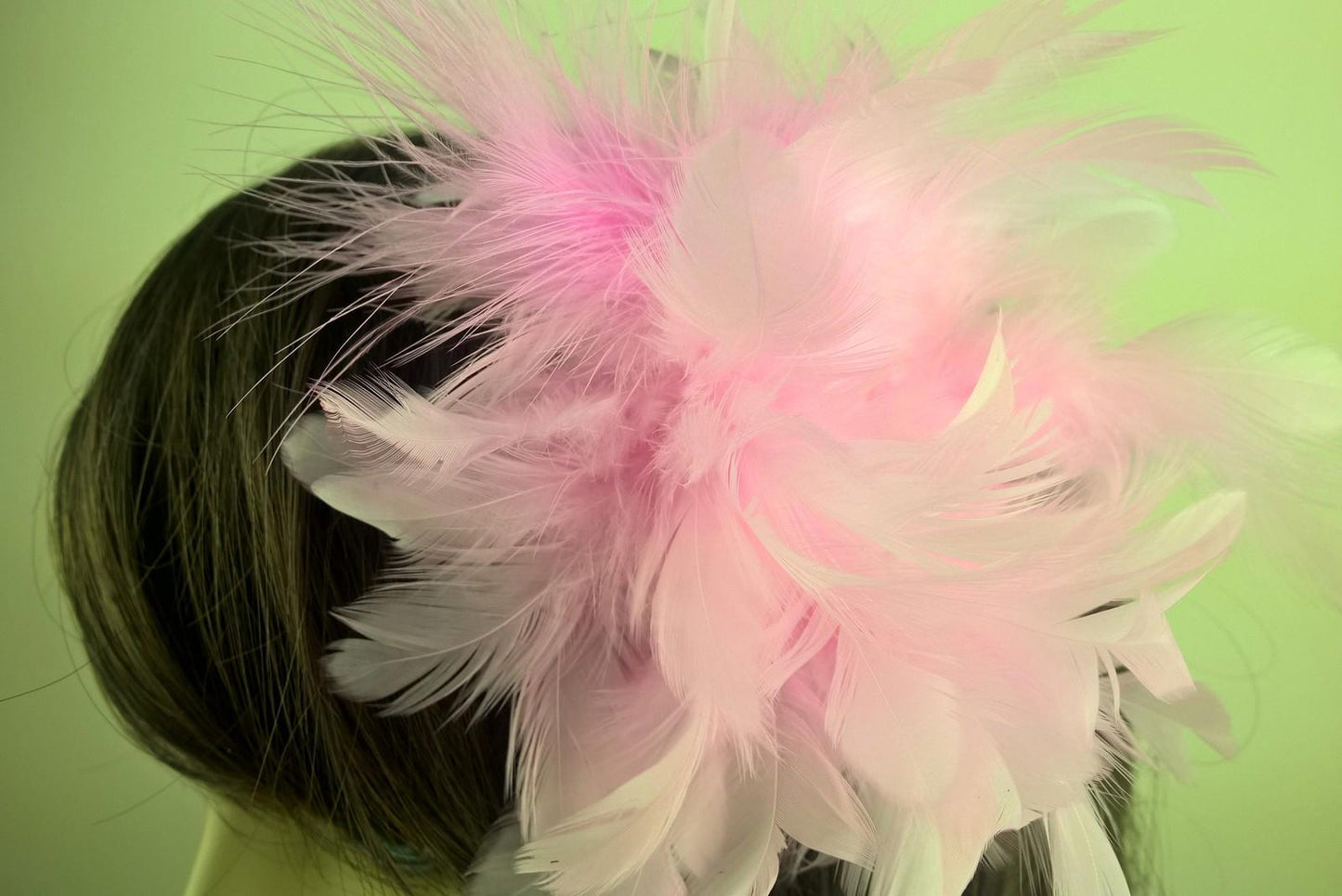 baby pink feather flower fascinator millinery hair clip wedding piece ascot
