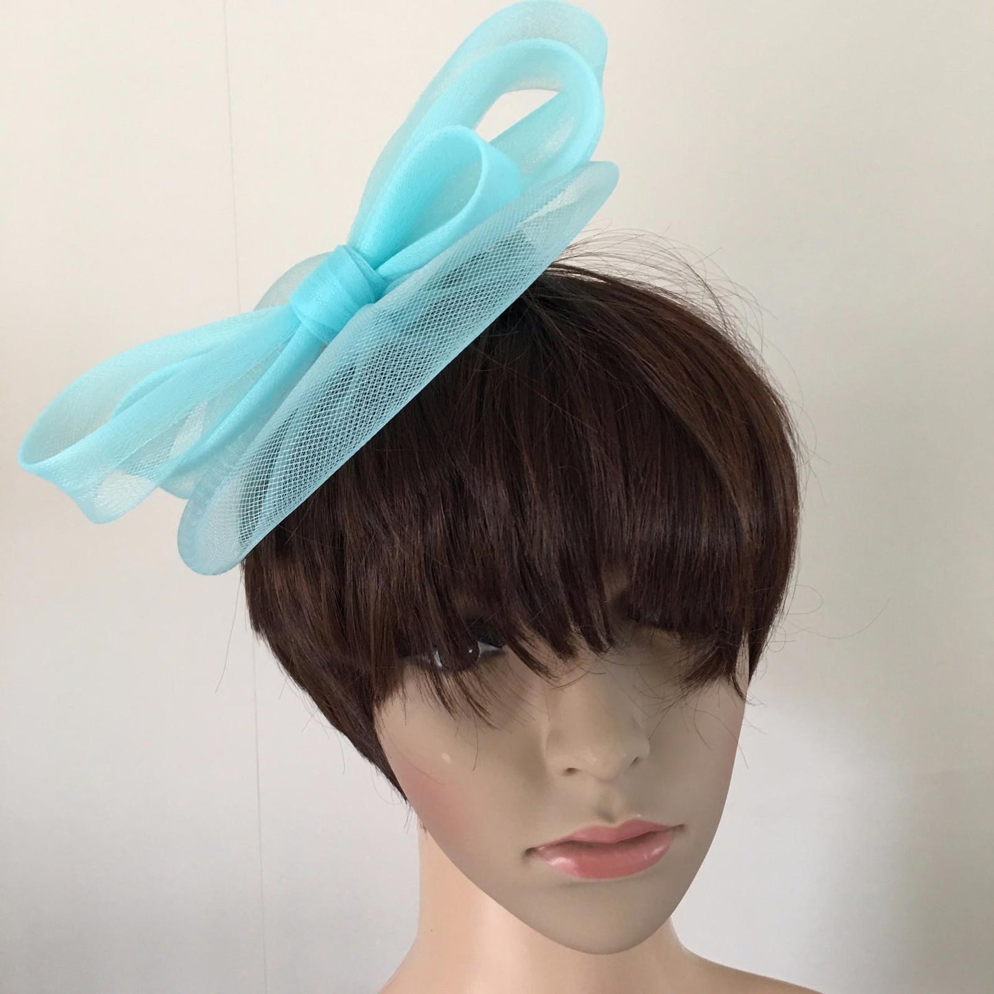 duck egg light blue fascinator millinery burlesque wedding hat ascot bridal