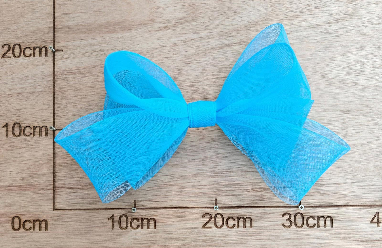 turquoise blue large crinoline bow art craft DIY handmade fascinator hair clip