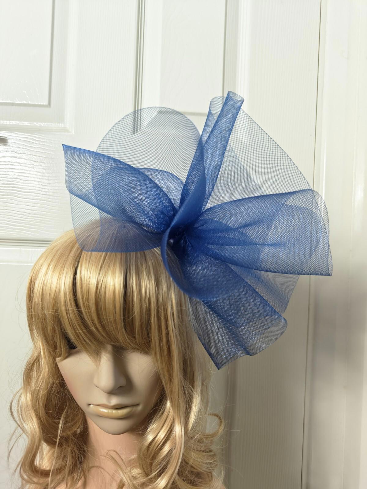 blue fascinator millinery burlesque headband wedding hat ascot race