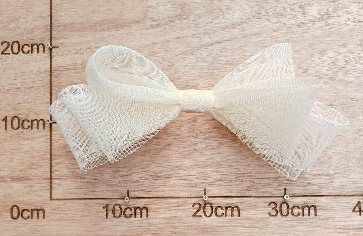 ivory off white large crinoline bow art craft DIY handmade fascinator hair clip