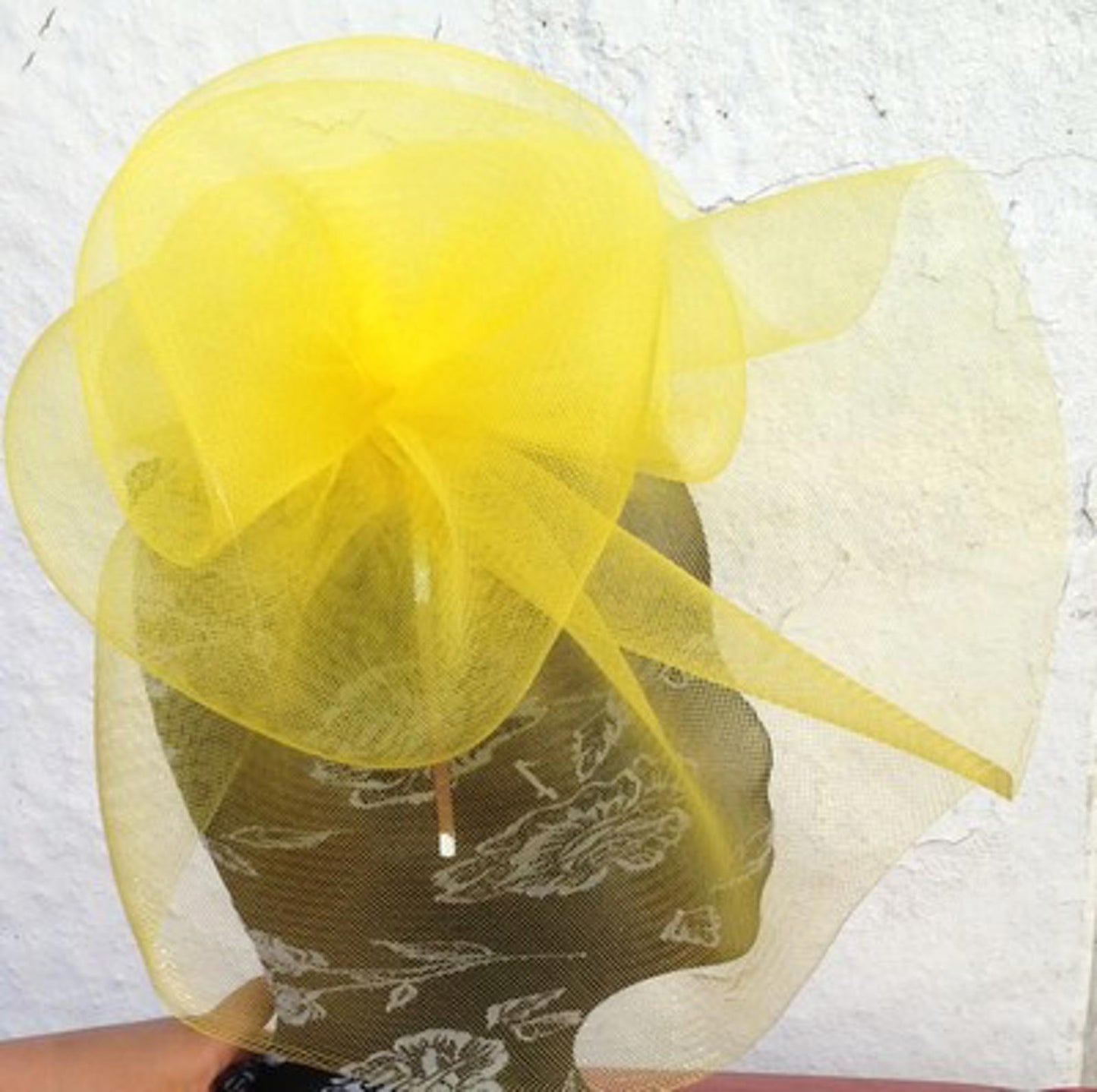 yellow fascinator millinery burlesque wedding hat ascot race bridal party hair