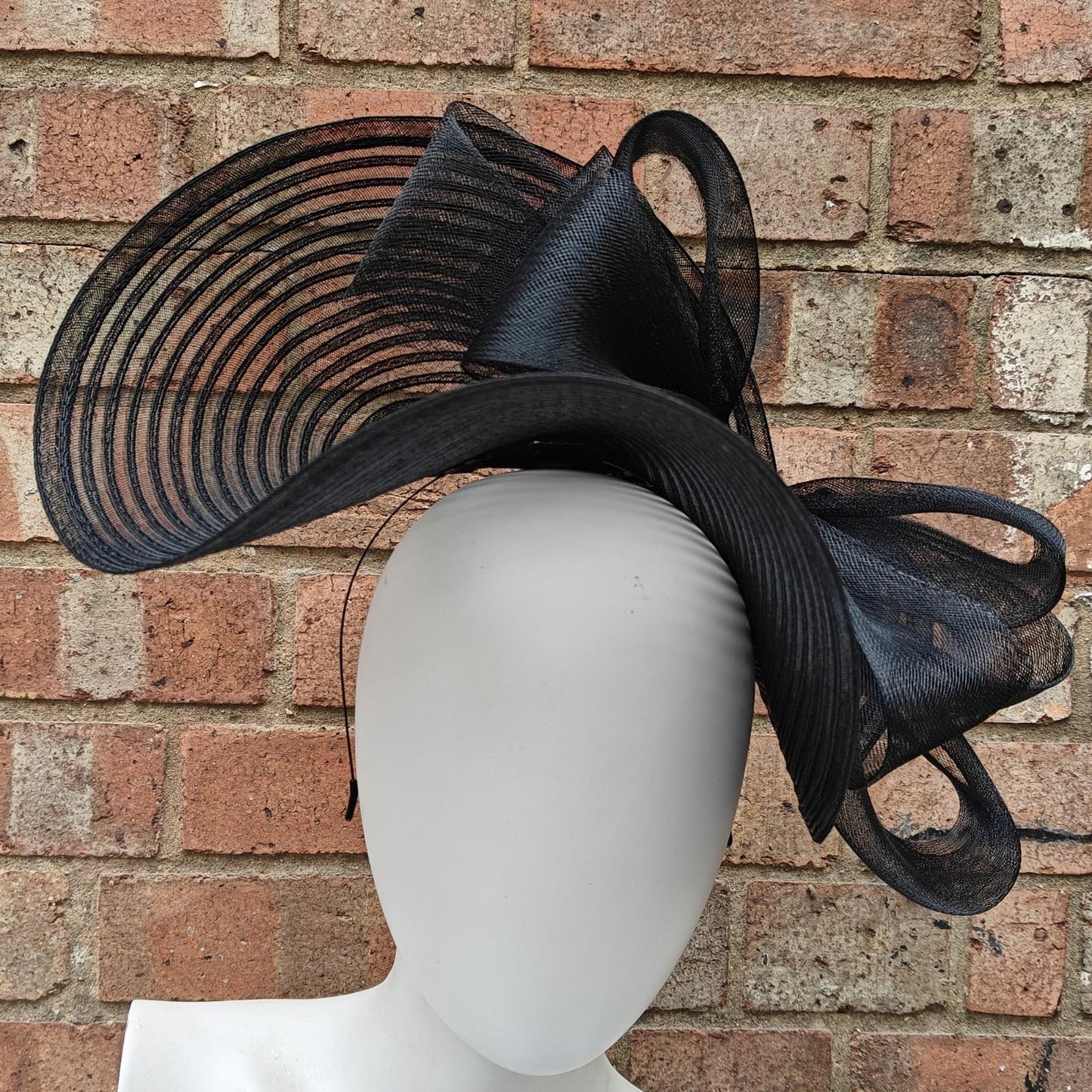 black bow crinoline fascinator millinery headband wedding hat party cosplay