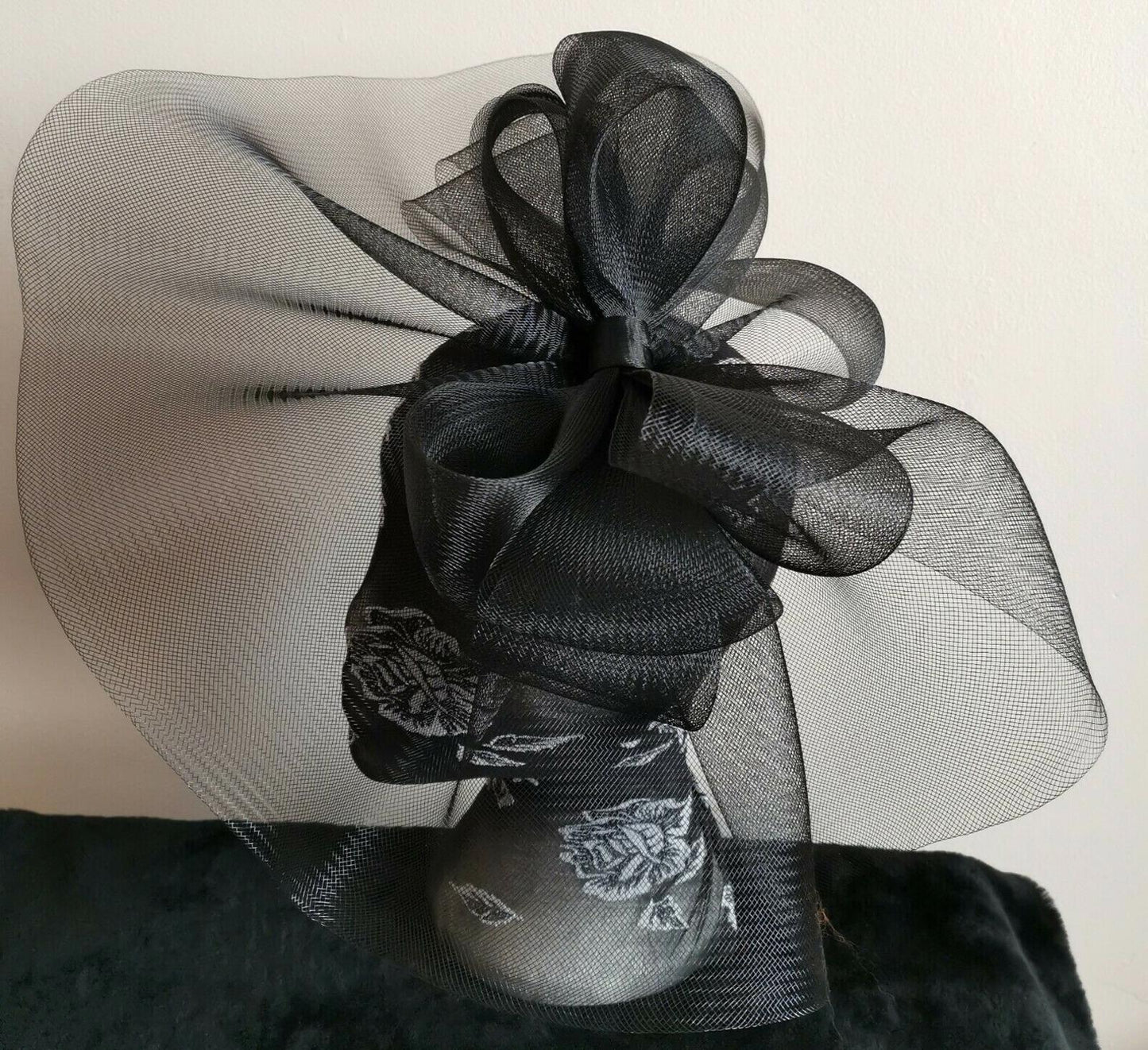 black fascinator millinery burlesque headband wedding hat ascot race