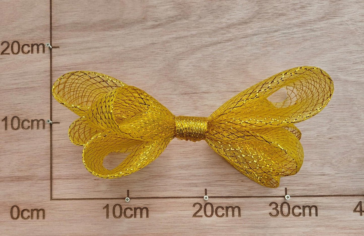 gold yellow large crinoline bow art craft DIY handmade fascinator hair clip