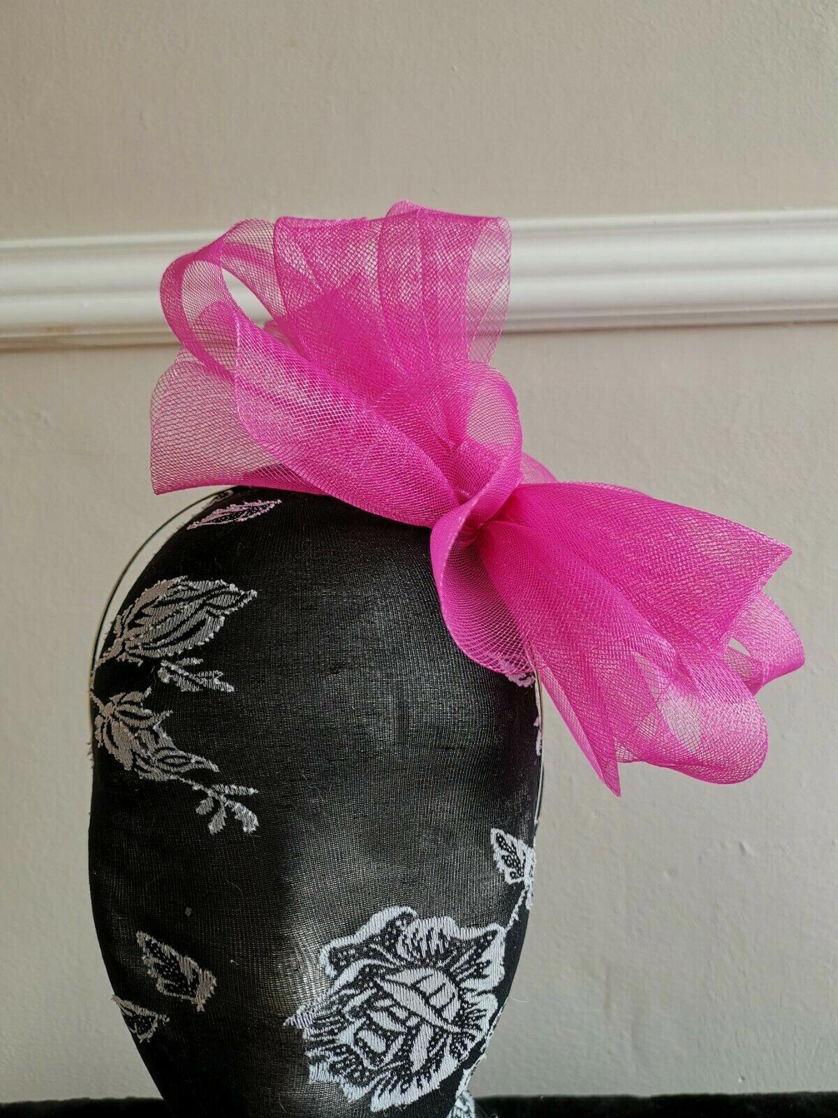 pink fascinator millinery burlesque wedding hat ascot race bridal British