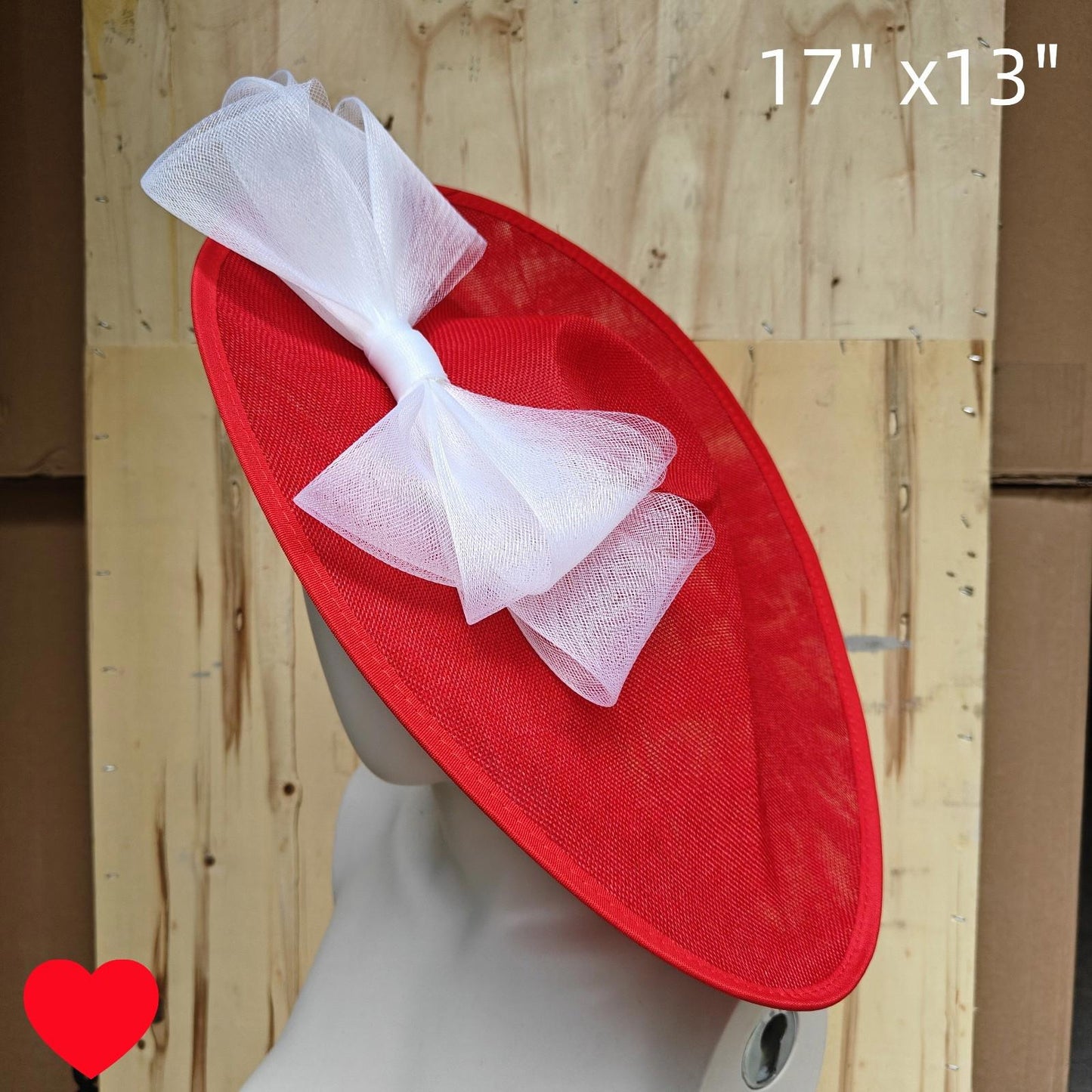 red white fascinator wedding hatinator hat Kentucky Derby Royal Ascot bow