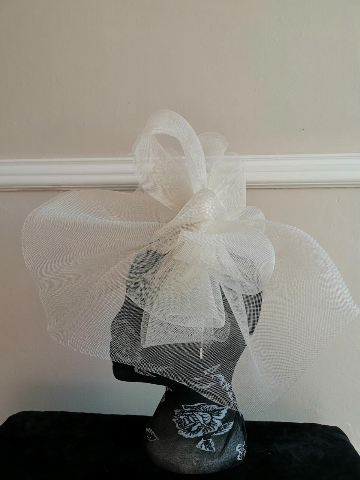 ivory off white fascinator millinery burlesque headband wedding hat hair piece