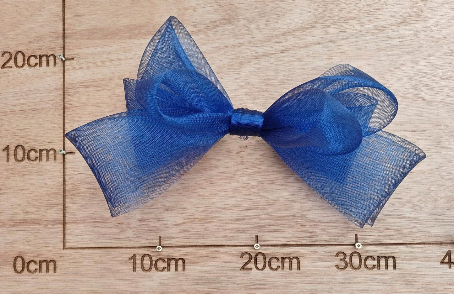 dark blue large crinoline bow art craft DIY handmade fascinator hair clip