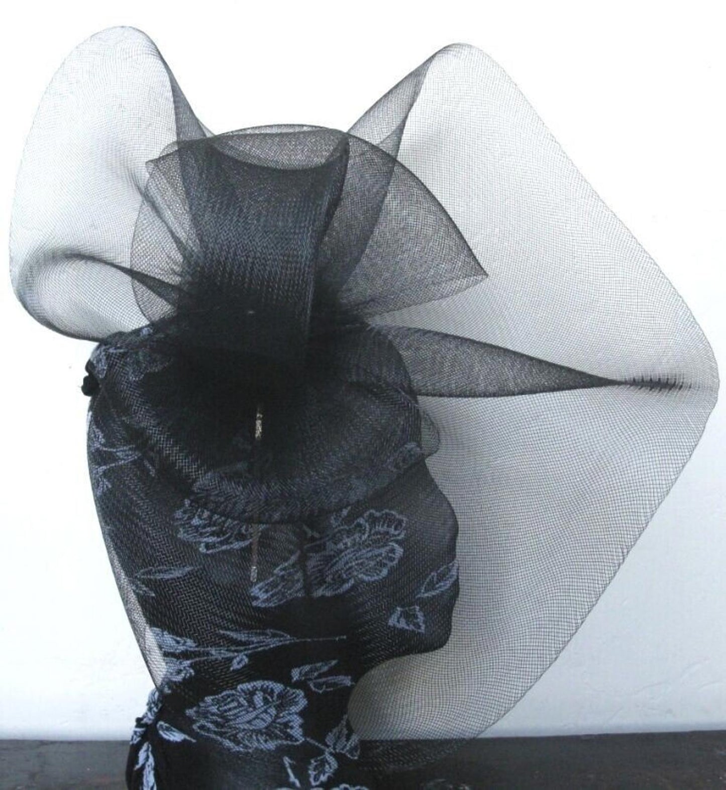 black fascinator millinery burlesque headband wedding hat ascot race