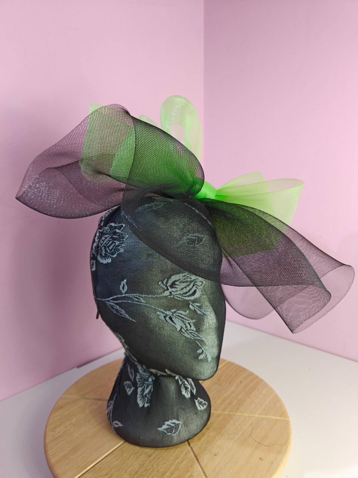 black green fascinator millinery headband derby wedding hat ascot race