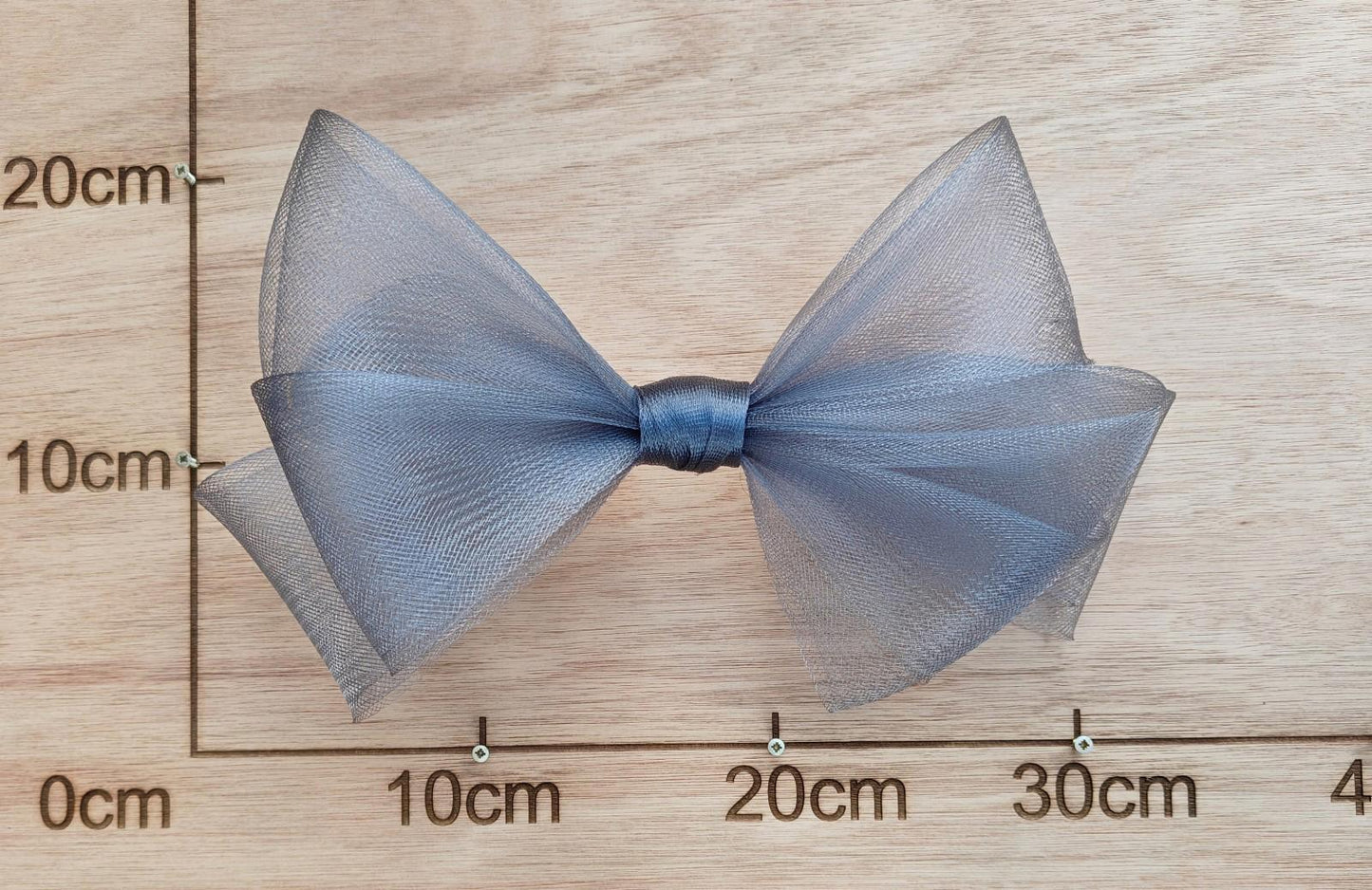 dark grey large crinoline bow art craft DIY handmade fascinator hair clip