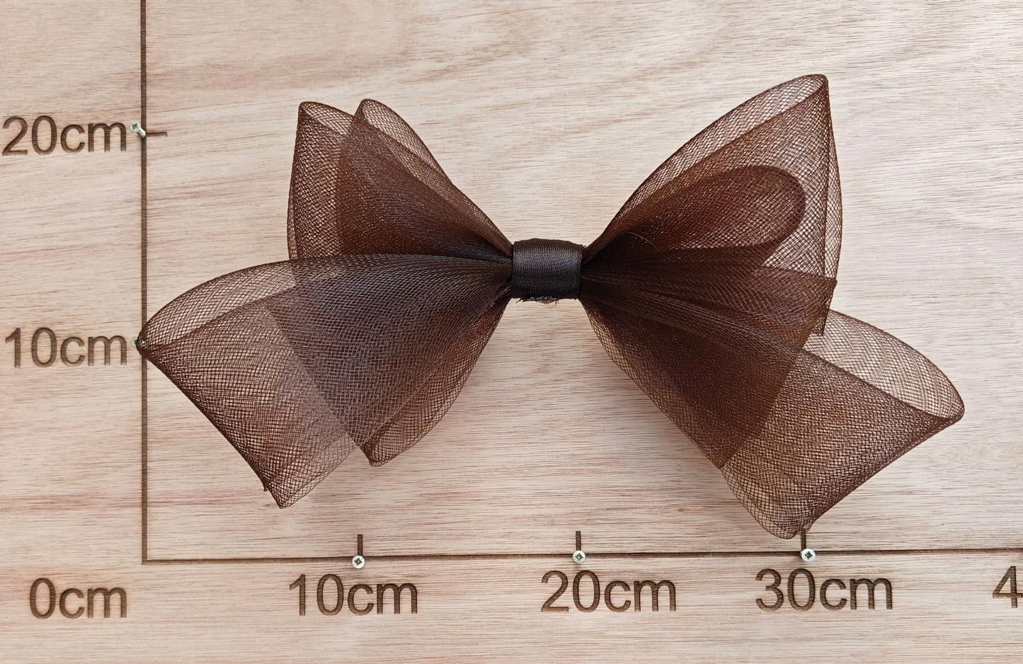 dark brown large crinoline bow art craft DIY handmade fascinator hair clip