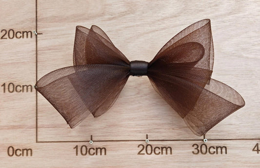 dark brown large crinoline bow art craft DIY handmade fascinator hair clip