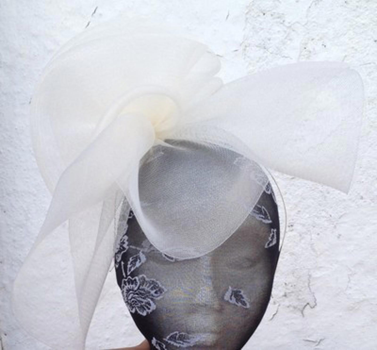 ivory fascinator millinery burlesque wedding hat ascot race bridal british