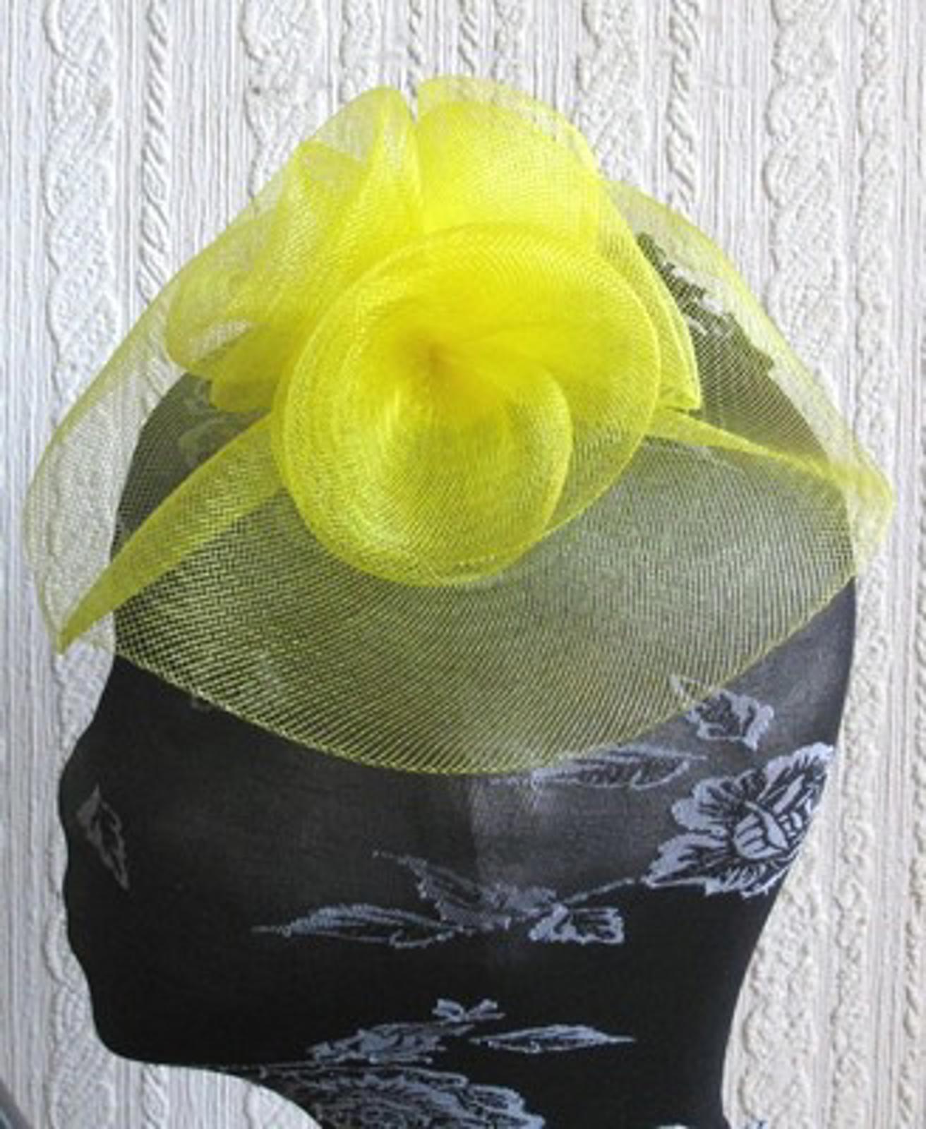 yellow flower fascinator millinery  brooch clip wedding hat bridal ascot race