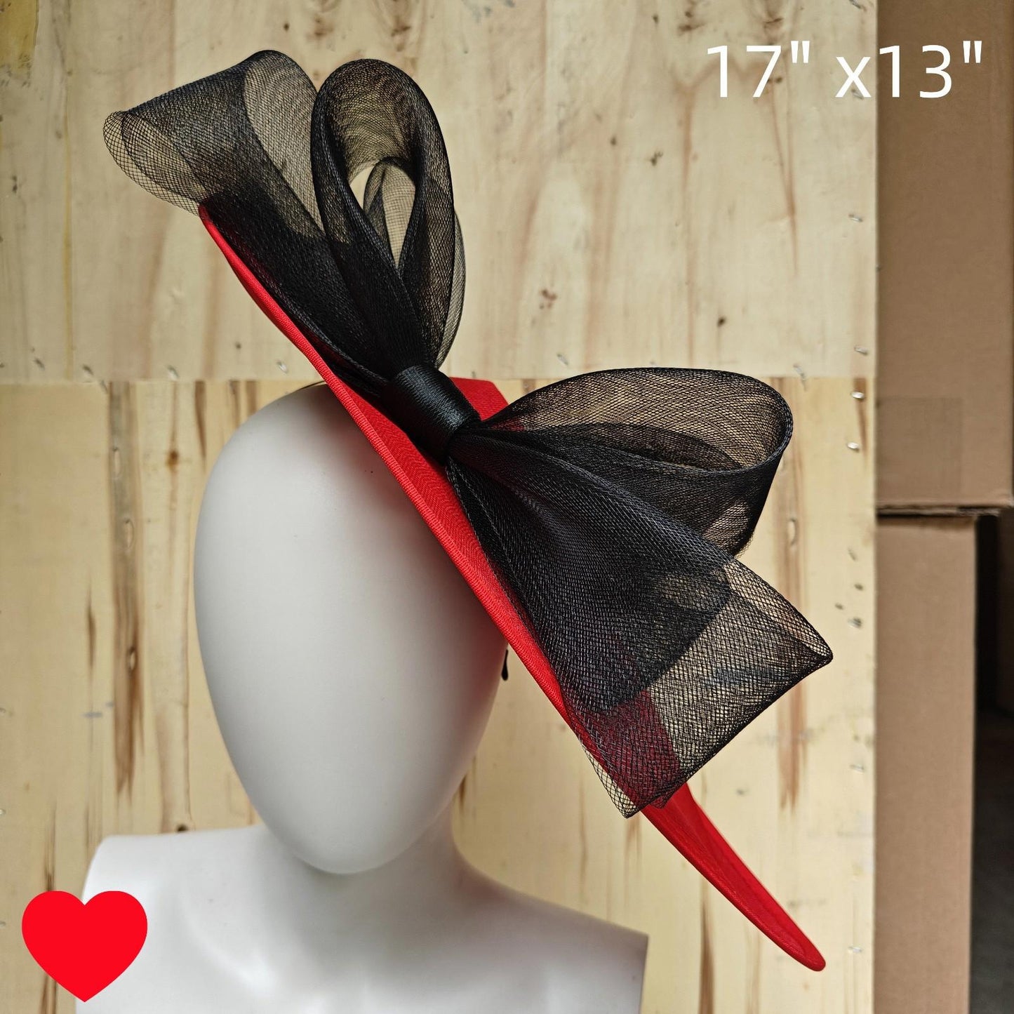 red black fascinator wedding hatinator hat Kentucky Derby Royal Ascot bow