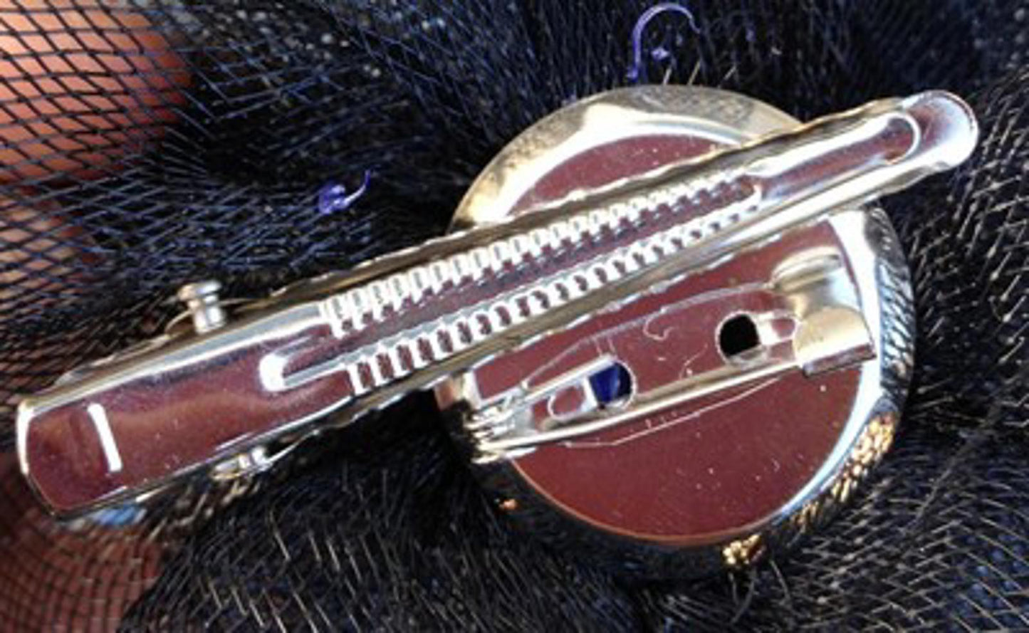 yellow fascinator millinery feather brooch clip wedding hat bridal ascot race