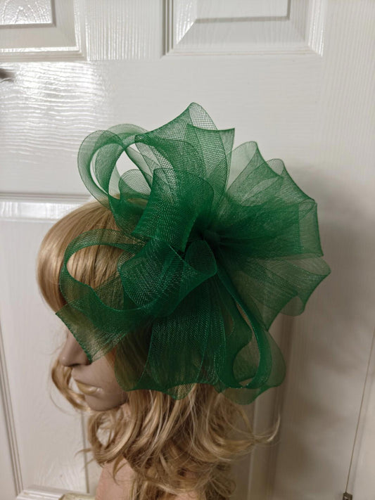 green fascinator millinery burlesque headband wedding hat ascot race