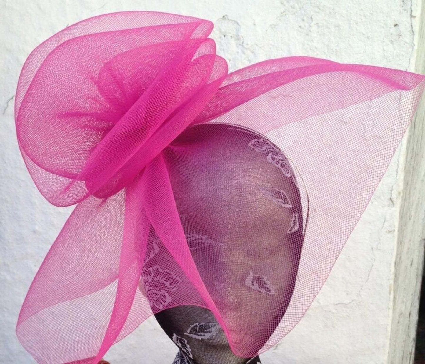 hot pink headband crinoline fascinator millinery hat wedding ascot