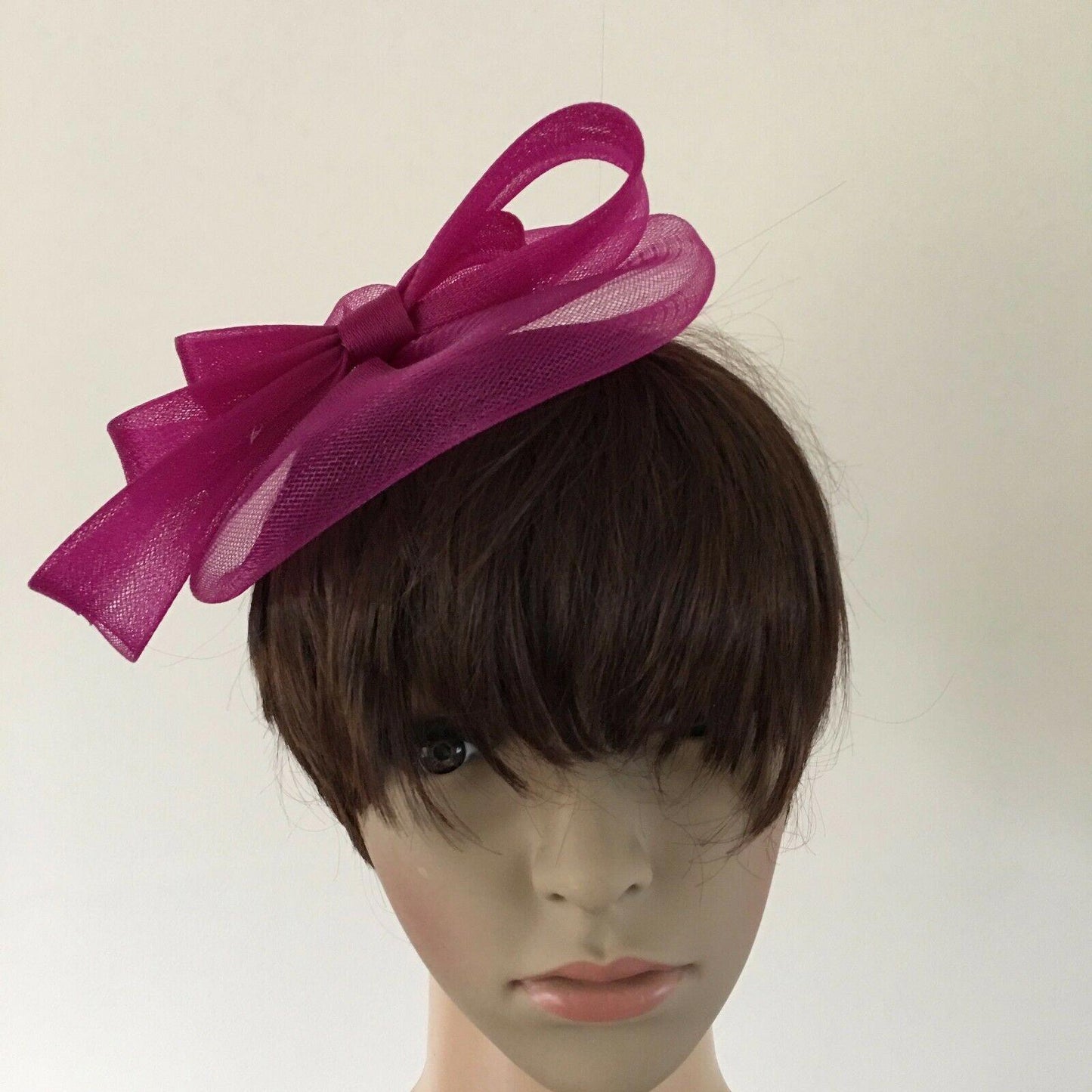 dark plum pink purple headband crinoline fascinator millinery hat wedding ascot
