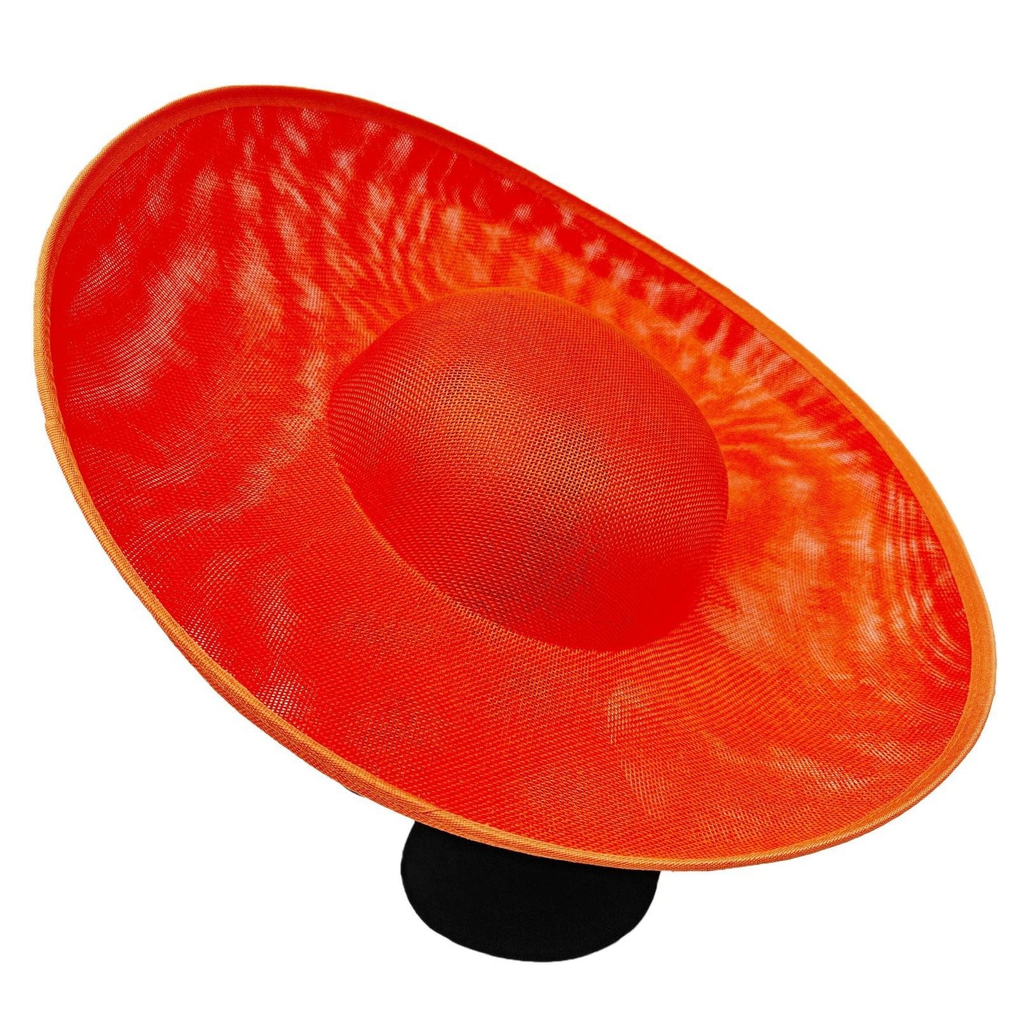 orange large wide brim DIY fascinator base wedding hat Kentucky Derby Ascot