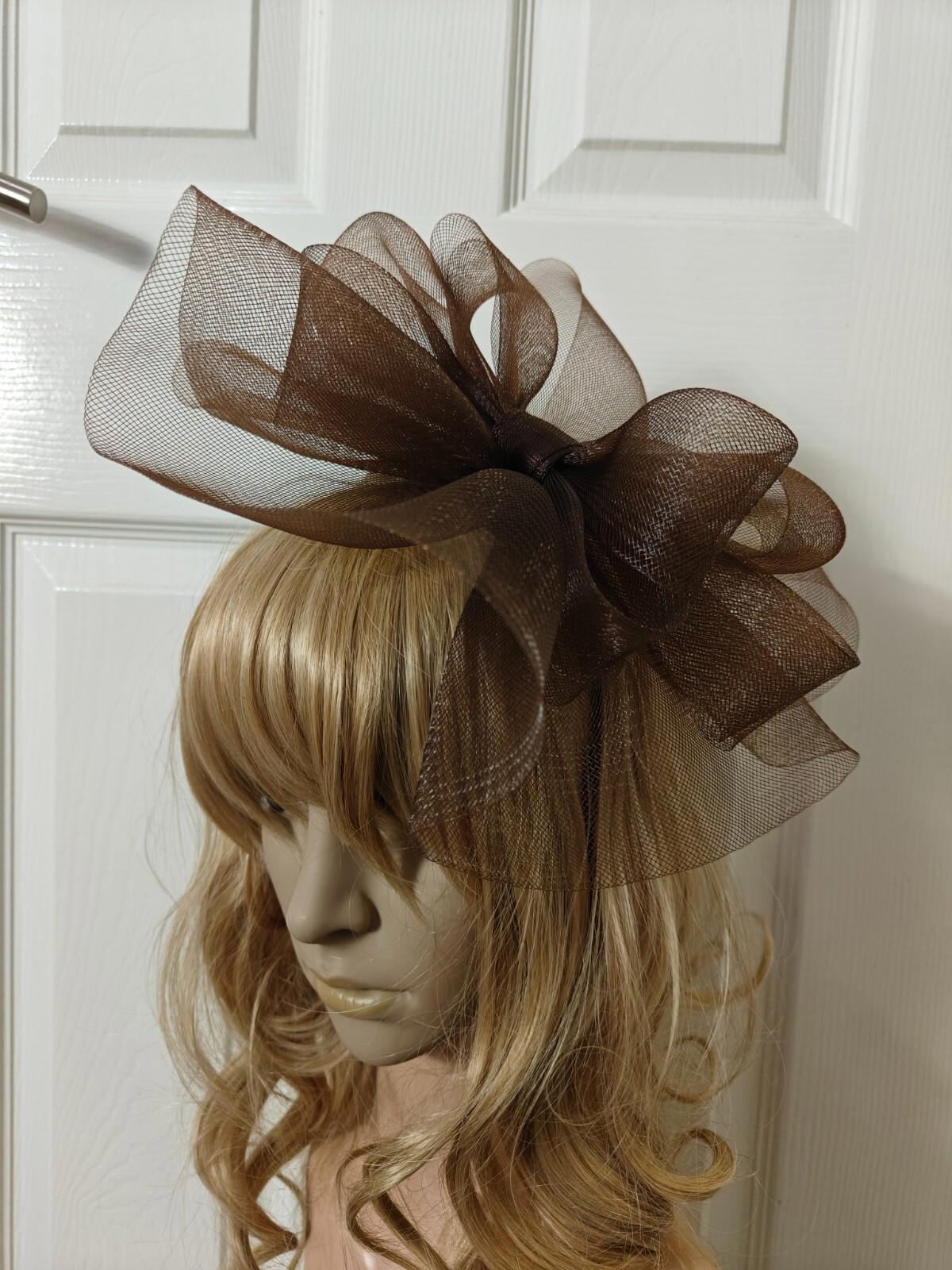 chocolate brown fascinator millinery burlesque headband wedding hat ascot race