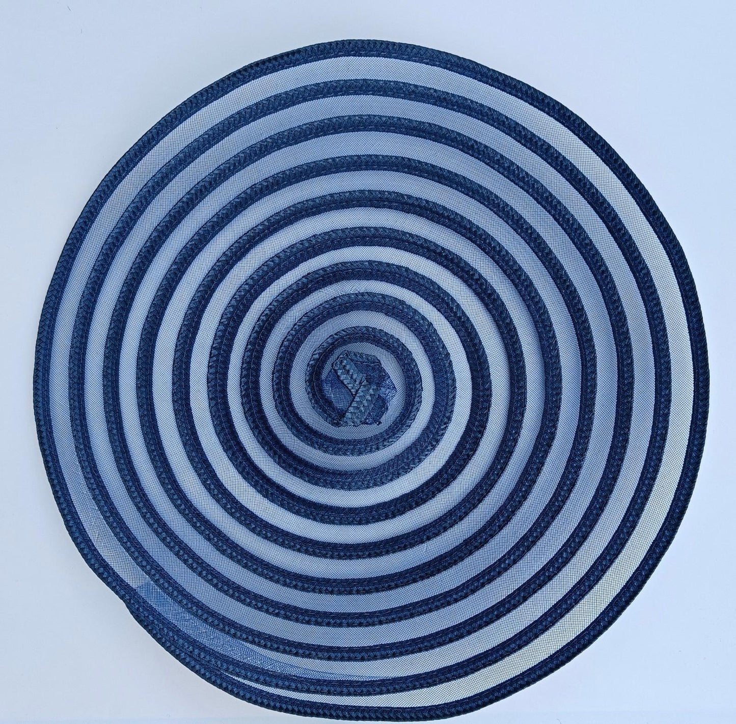 navy blue large DIY crinoline straw fascinator craft base disc wedding hat