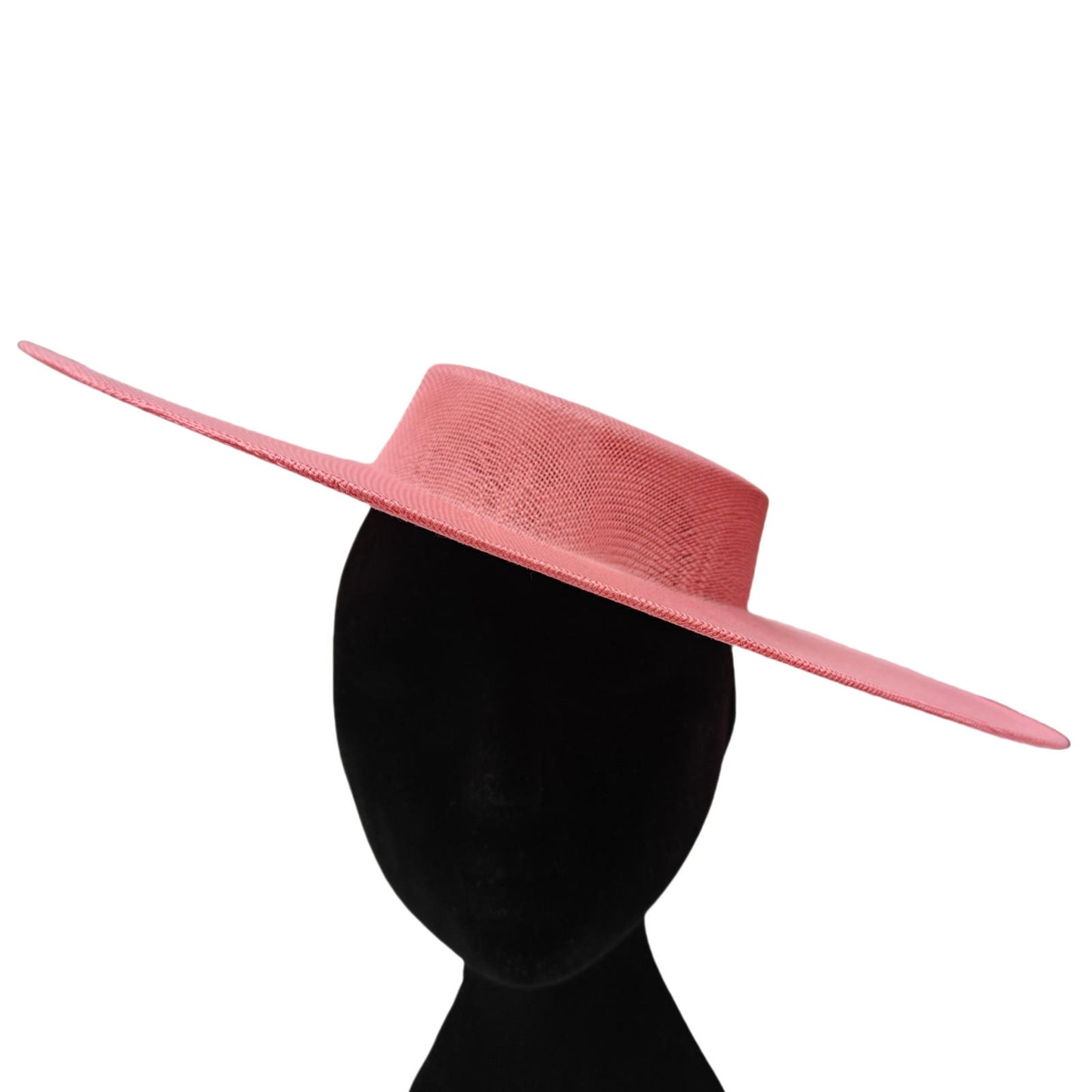 coral pink large wide brim DIY fascinator base wedding hat Kentucky Derby Ascot