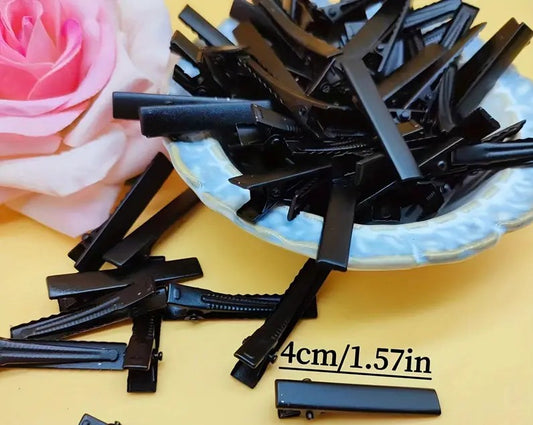 30 x 4cm black metal clips