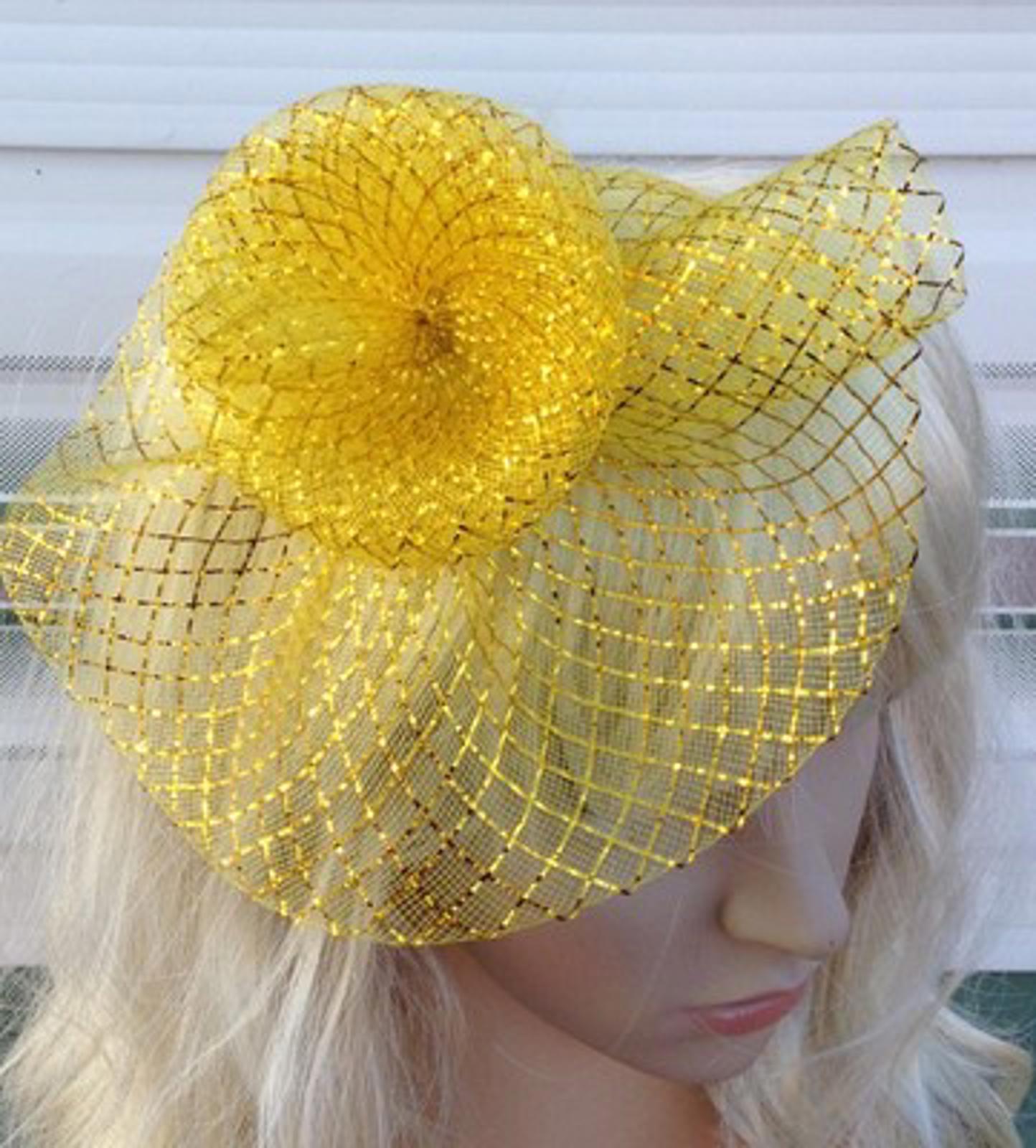 gold fascinator millinery feather brooch clip wedding hat bridal ascot race