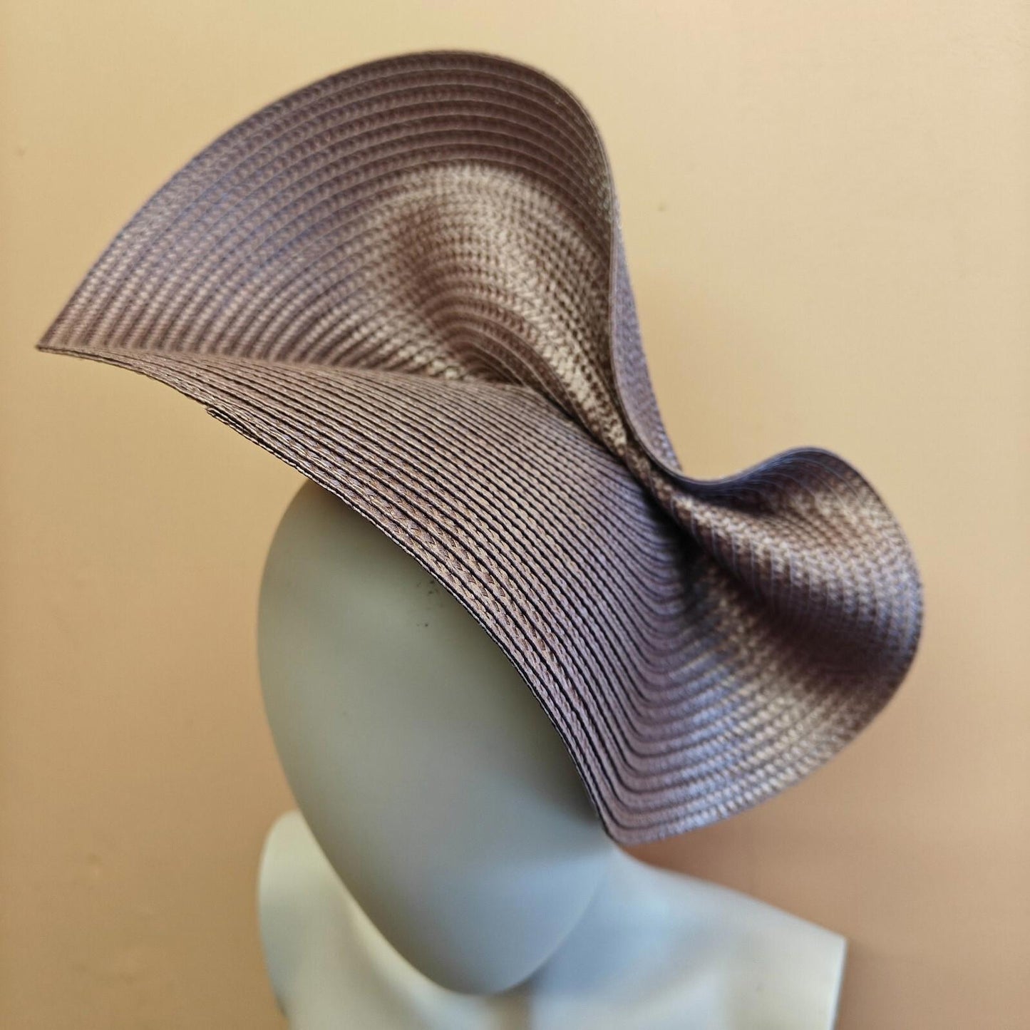 beige large straw fascinator millinery burlesque headband wedding hat