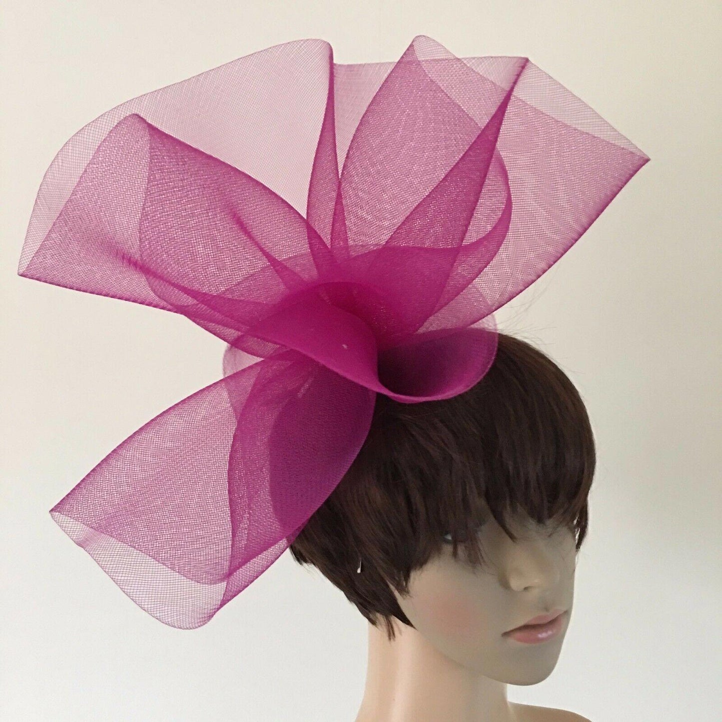 dark plum pink purple headband crinoline fascinator millinery hat wedding ascot