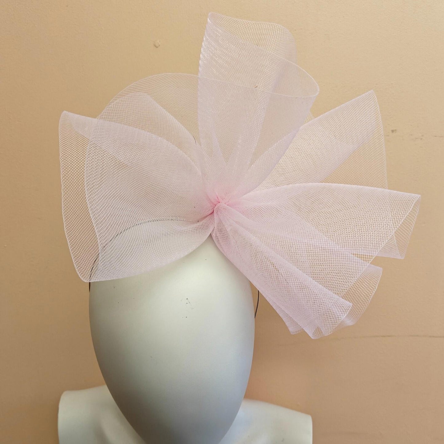 light pink fascinator millinery burlesque headband wedding hat ascot race