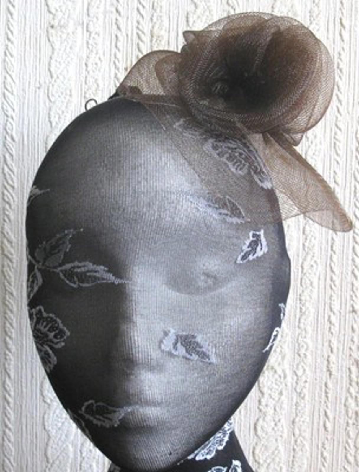 brown flower fascinator millinery  brooch clip wedding hat bridal ascot race