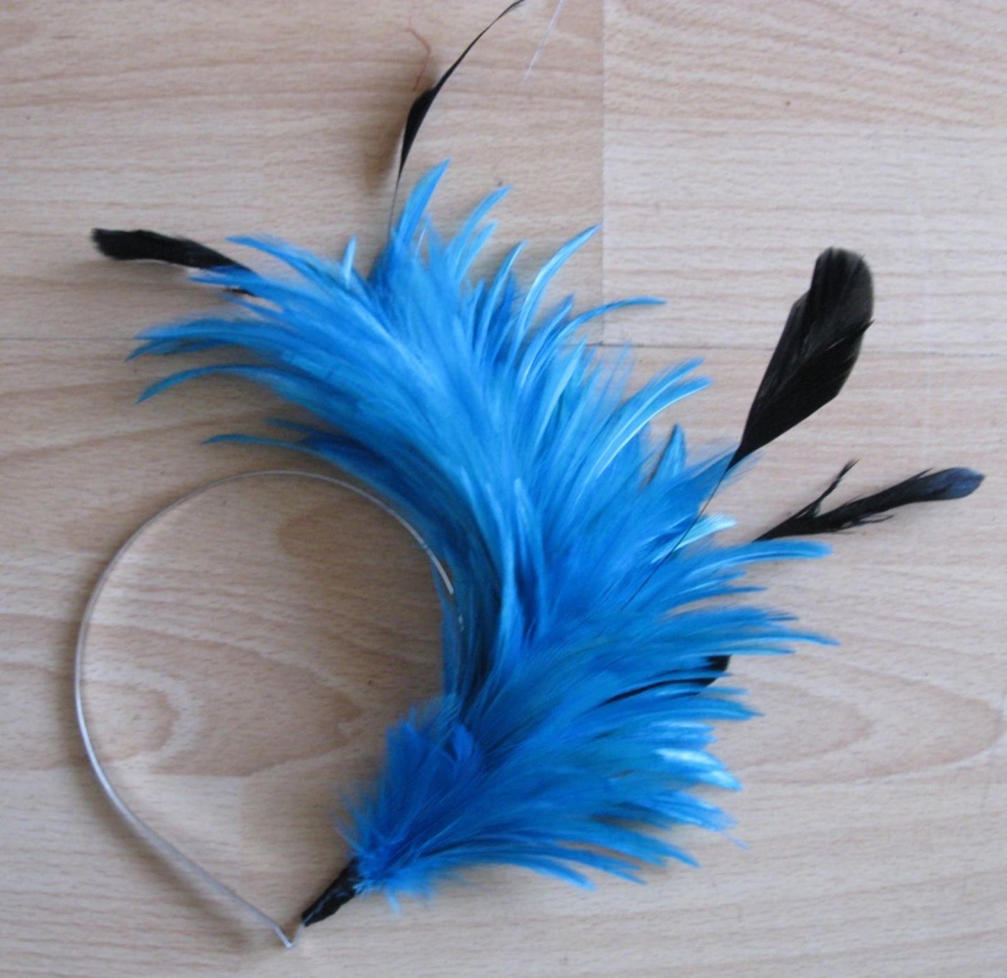 turquoise feather headband fascinator millinery wedding