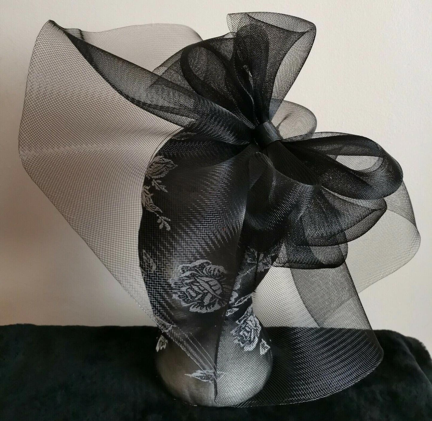 black fascinator millinery burlesque headband wedding hat ascot race