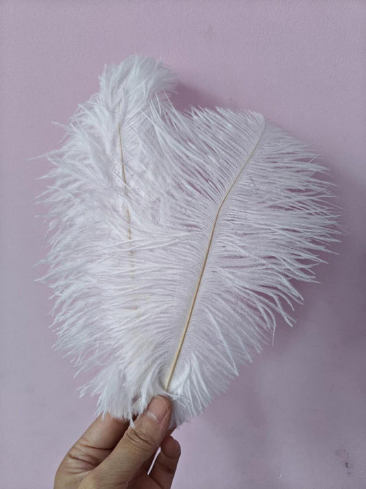 white ostrich feather hair clip fascinator fancy dress costume dance party