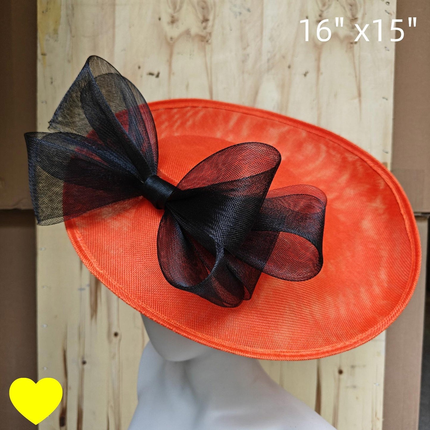 orange black fascinator wedding hatinator hat Kentucky Derby Royal Ascot bow