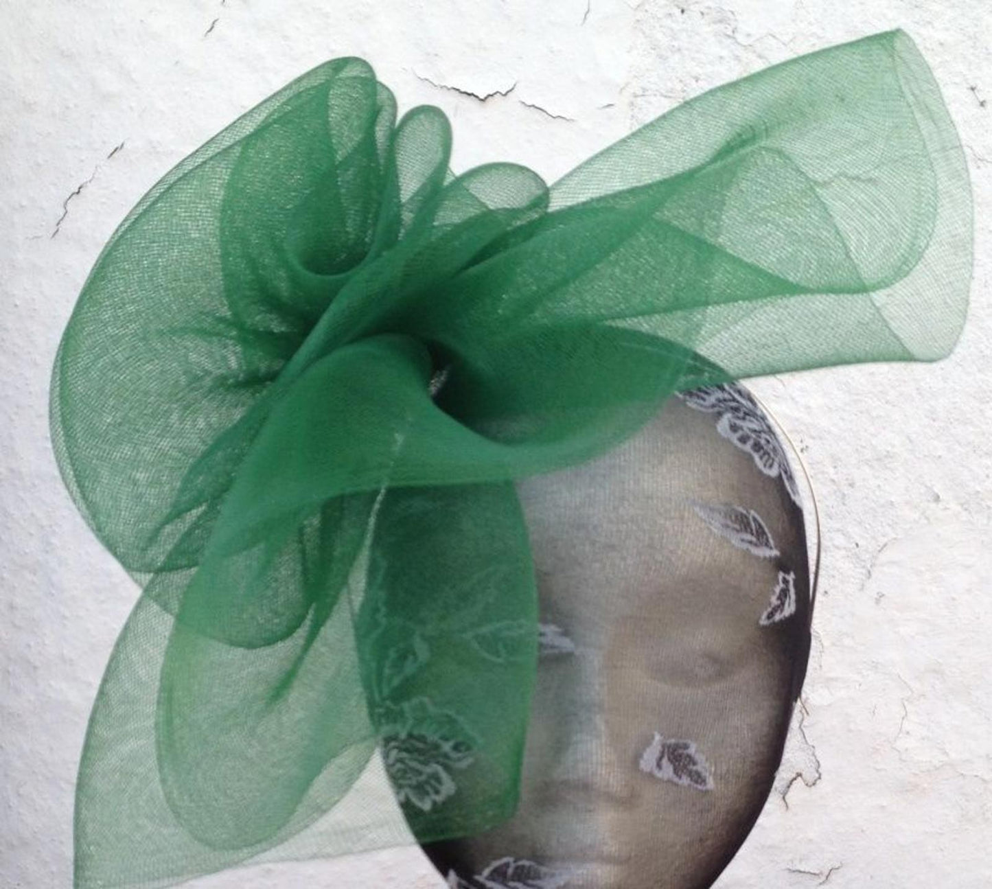 green fascinator millinery burlesque headband wedding hat hair piece