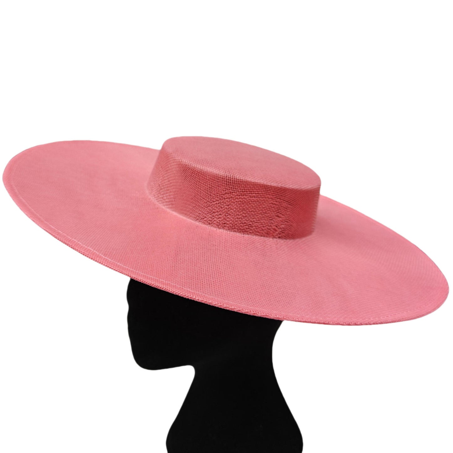 coral pink large wide brim DIY fascinator base wedding hat Kentucky Derby Ascot
