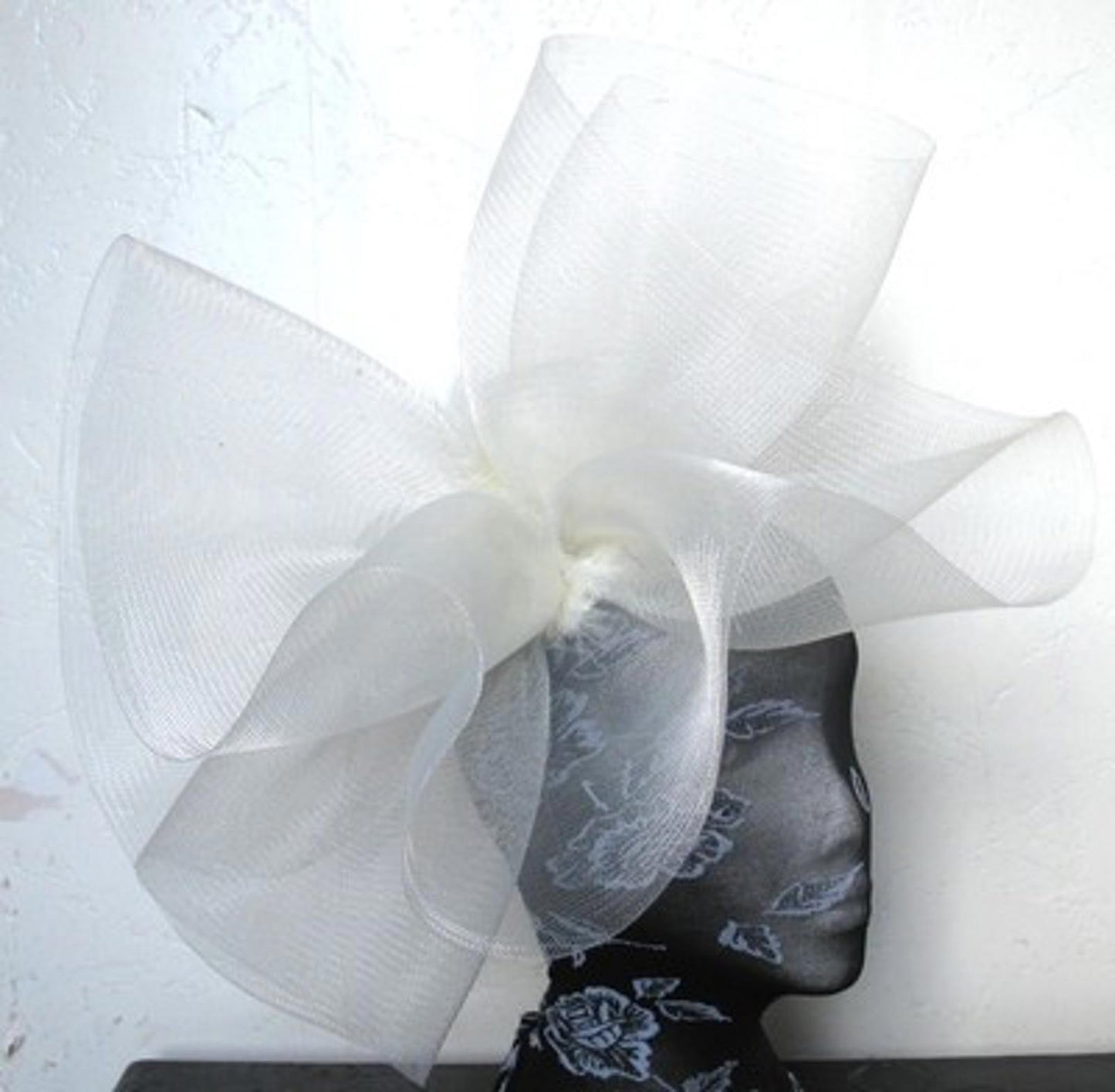 ivory feather fascinator millinery burlesque headband wedding hat hair piece