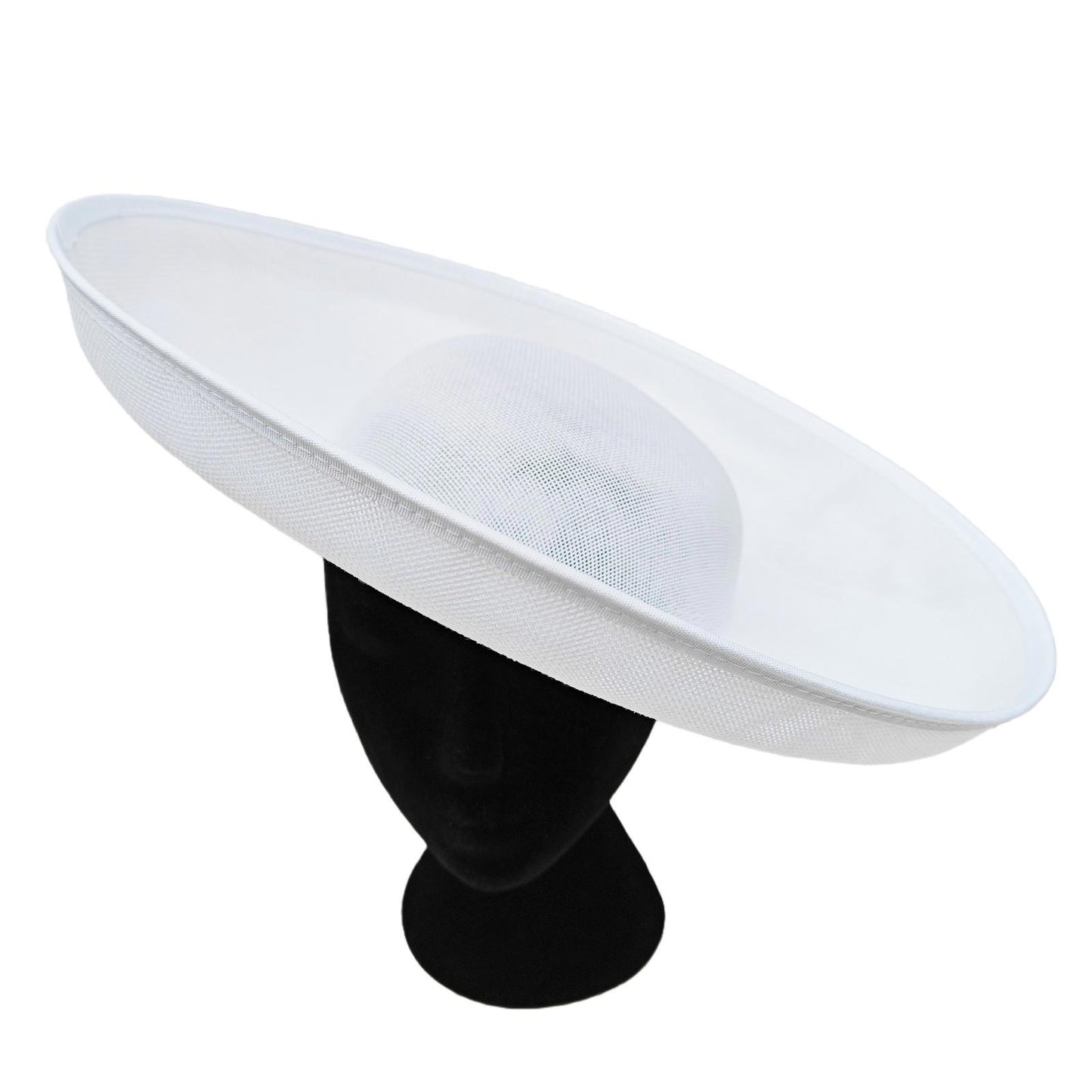 white large wide brim DIY fascinator base wedding hat Kentucky Derby Ascot