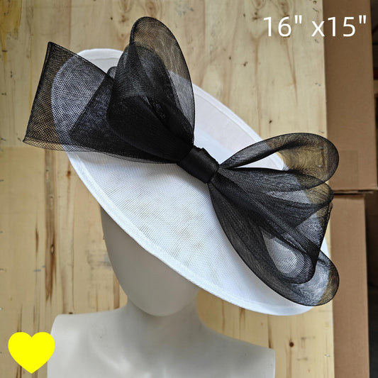 white black fascinator wedding hatinator hat Kentucky Derby Royal Ascot bow