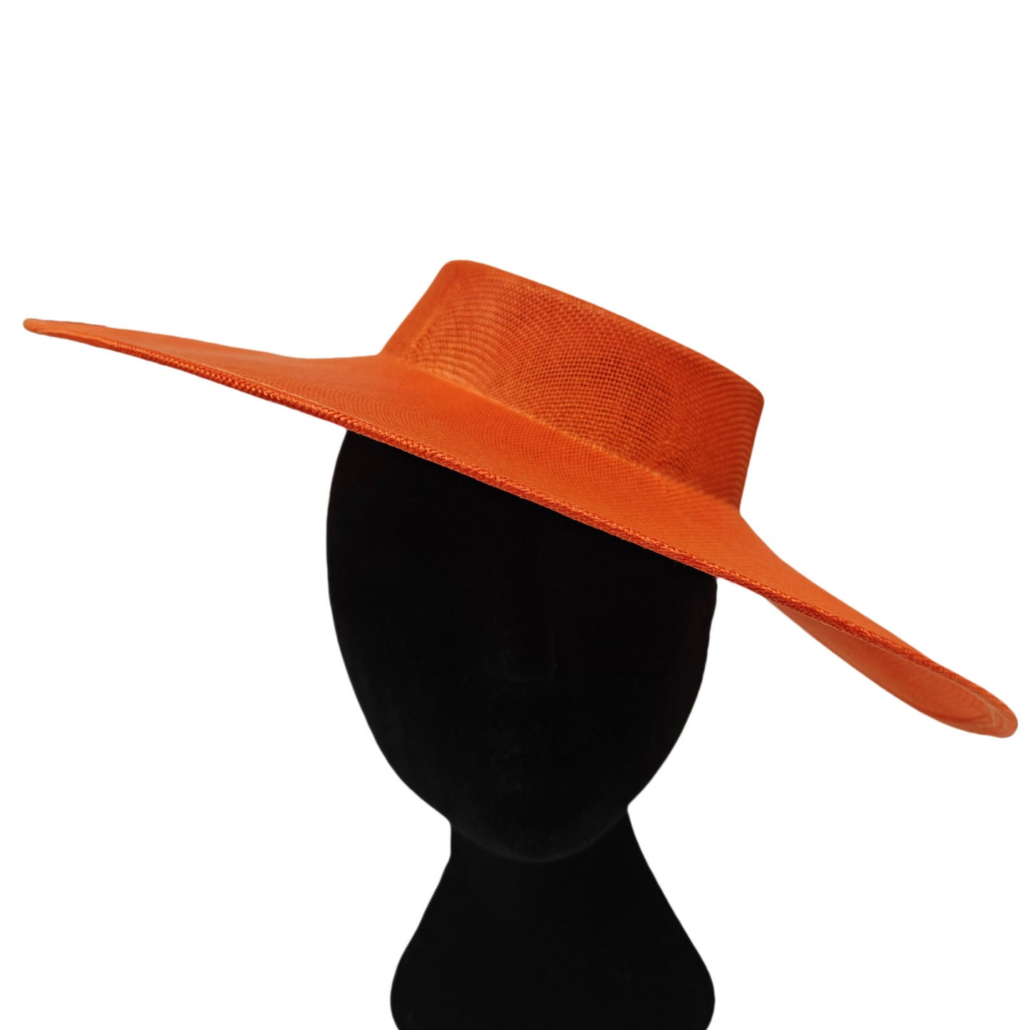 orange large wide brim DIY fascinator base wedding hat Kentucky Derby Ascot