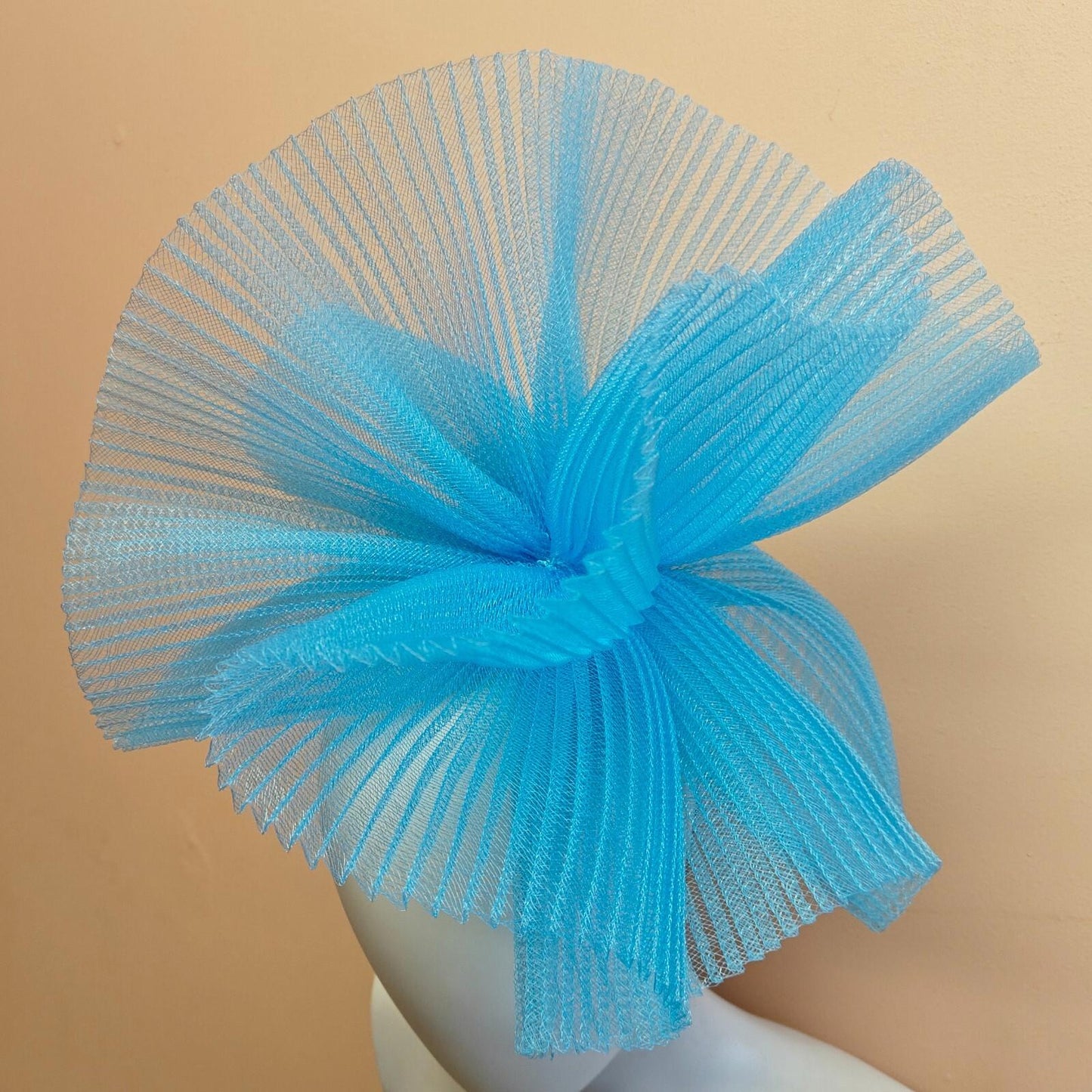 light blue fascinator millinery burlesque headband wedding hat ascot race