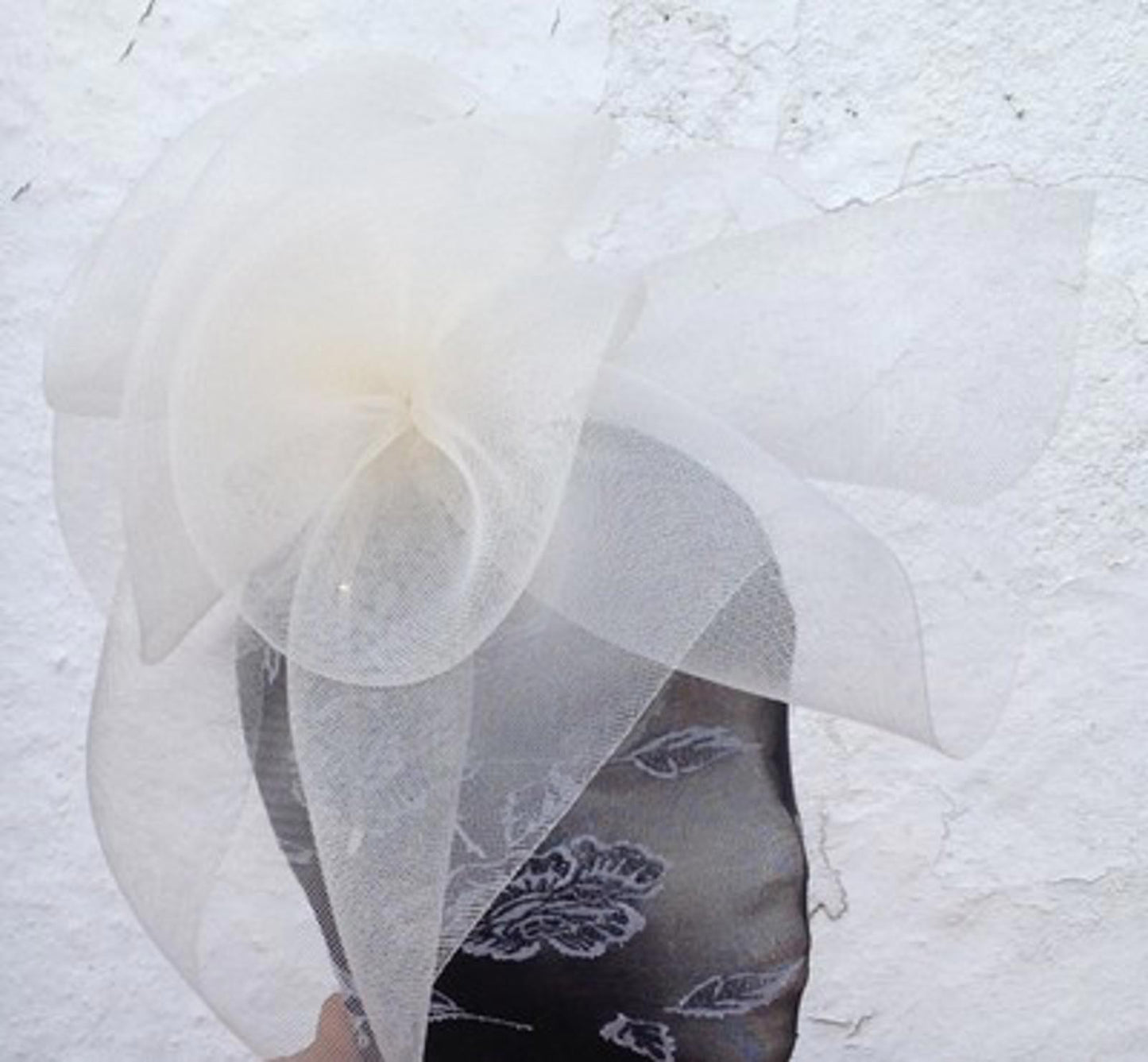 ivory fascinator millinery burlesque wedding hat ascot race bridal british