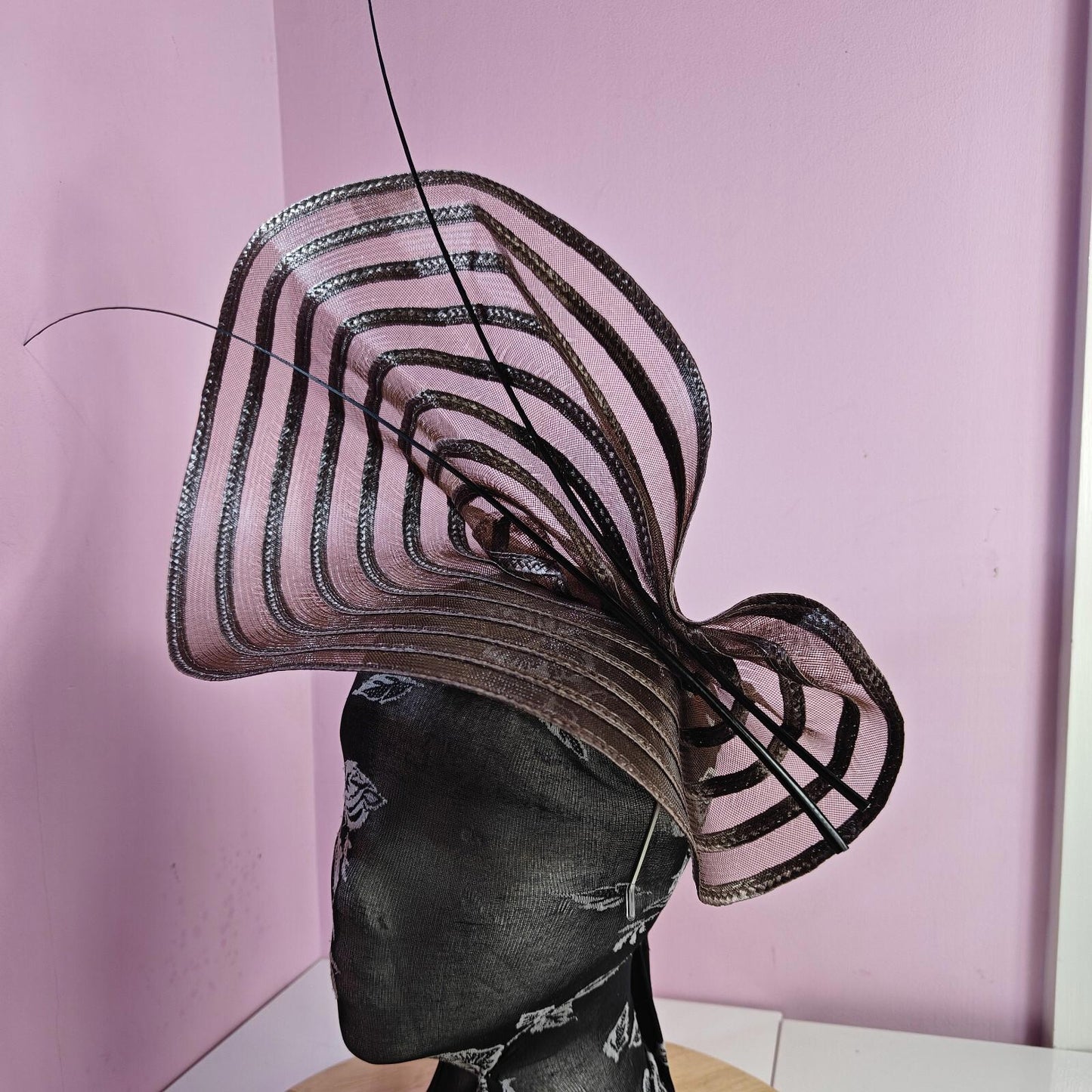 brown ostrich quill spine fascinator wedding hat Kentucky Derby Royal Ascot